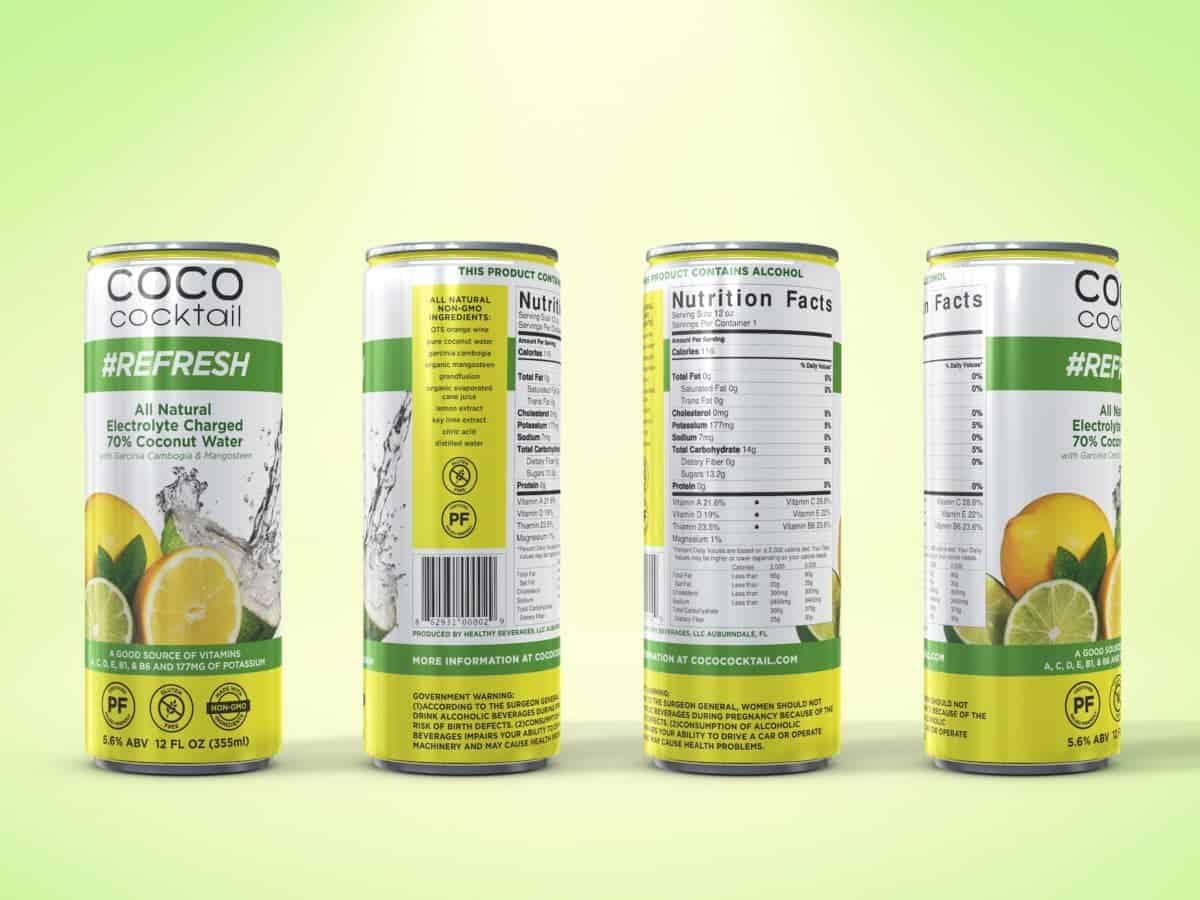 coco cocktail nutrifusion refresh alcoholic beverage